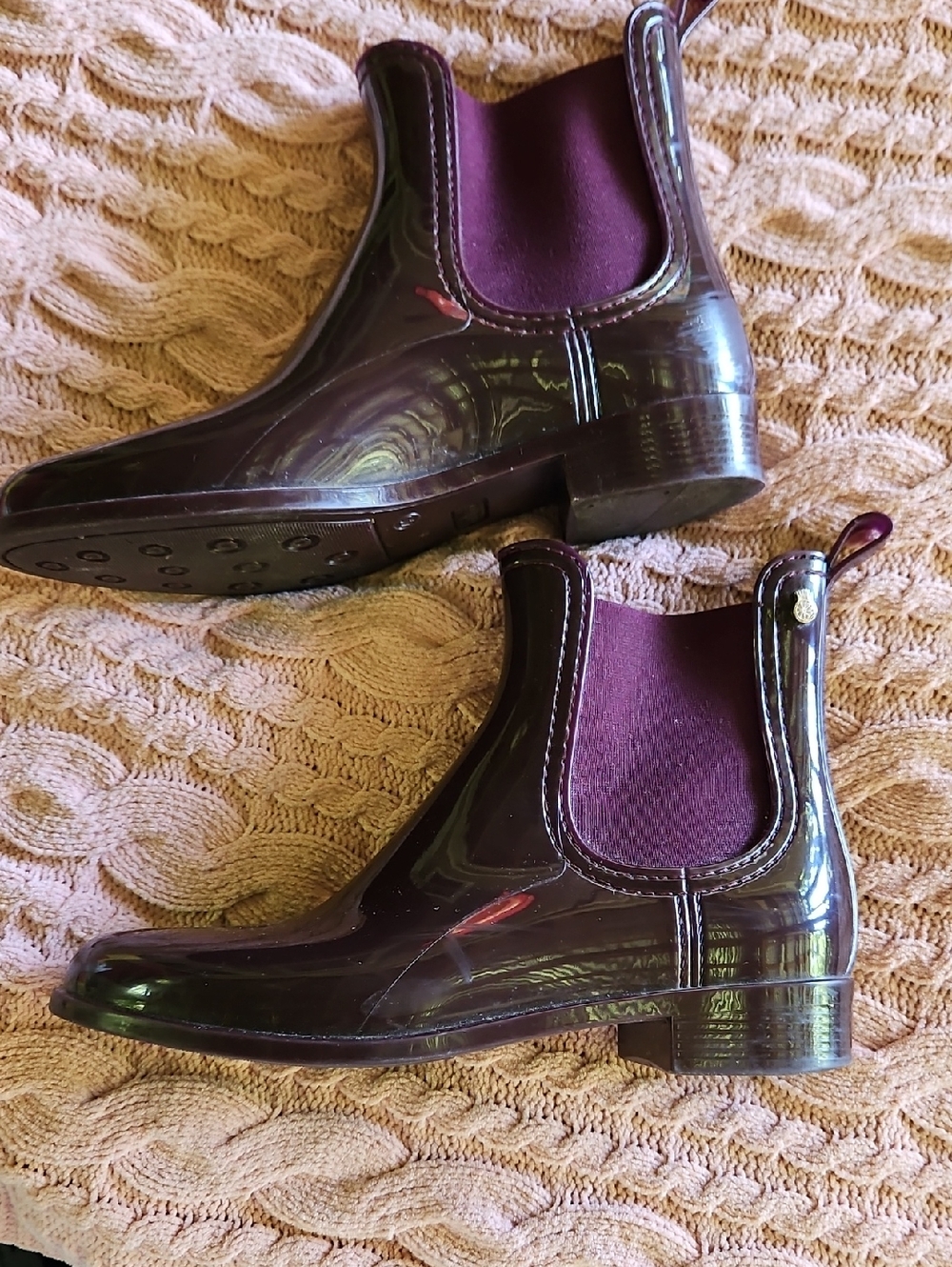 Lemon Jelly Women's Waterproof Rain Boots in Deep Burgundy 40 9 1/2 To 10